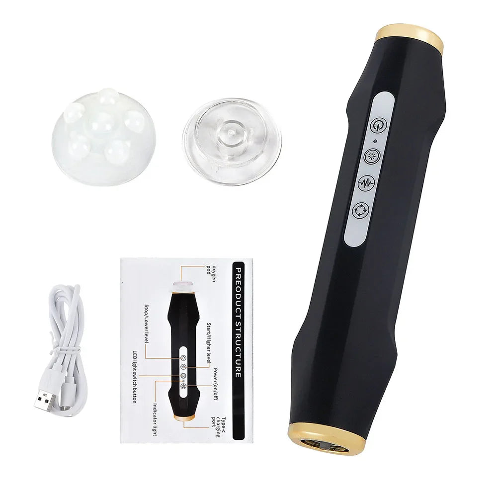 Portable CO2 Oxygen Bubble Pen – High-Frequency Facial Exfoliator & Serum Booster