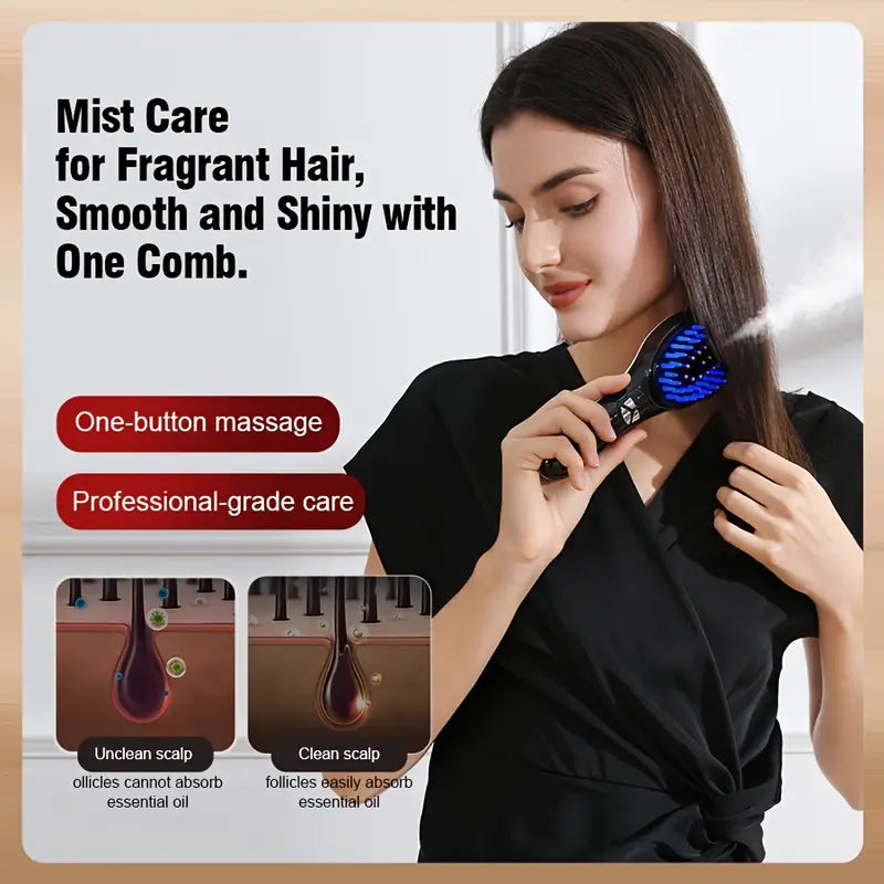 2-in-1 Hair Dryer & Straightener Comb – Smooth Styling with Ionic Technology