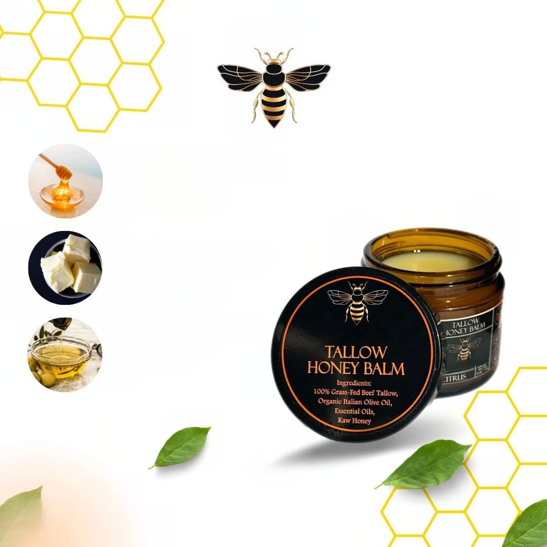 Honey Tallow Balm – Organic Moisturizer with Beef Tallow & Raw Honey